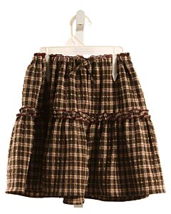 ZARA  BROWN SEERSUCKER PLAID  SKIRT