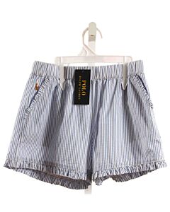 POLO BY RALPH LAUREN  BLUE SEERSUCKER STRIPED  SHORTS WITH RUFFLE