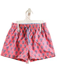 NO TAG  HOT PINK  FLORAL  SWIM TRUNKS