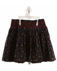 KIDS   BLUE  FLORAL SMOCKED SKIRT