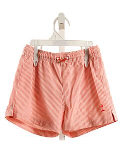 NO TAG  ORANGE SEERSUCKER STRIPED  SWIM TRUNKS