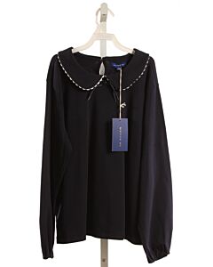 MAISON ME  BLUE    KNIT LS SHIRT WITH RIC RAC