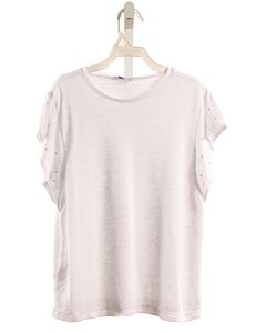 MAYORAL  WHITE    KNIT SS SHIRT WITH SEQUINS