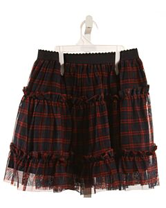 PATACHOU  BLUE TULLE PLAID  SKIRT