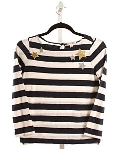 CREWCUTS  NAVY  STRIPED APPLIQUED KNIT LS SHIRT