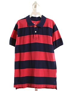 CREWCUTS  HOT PINK PIQUE STRIPED  KNIT SS SHIRT