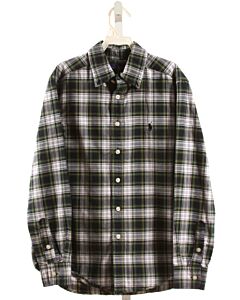 RALPH LAUREN  GREEN  PLAID  DRESS SHIRT