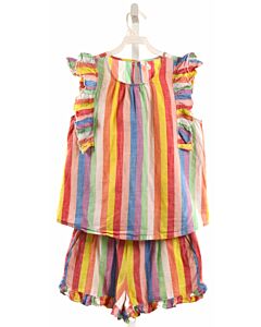 CREWCUTS  MULTI-COLOR  STRIPED  2-PIECE OUTFIT WITH RUFFLE