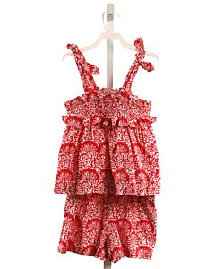 CREWCUTS  RED   SMOCKED 2-PIECE OUTFIT