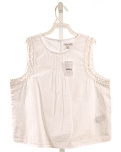 CREWCUTS  WHITE    SLEEVELESS SHIRT WITH RIC RAC