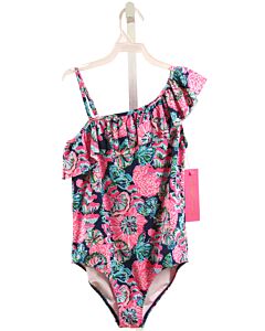 LILLY PULITZER  HOT PINK  FLORAL  1-PIECE SWIMSUIT WITH RUFFLE