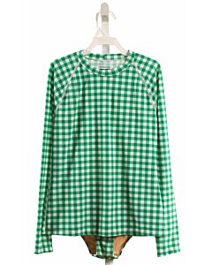 CREWCUTS  GREEN  GINGHAM  2-PIECE SWIMSUIT