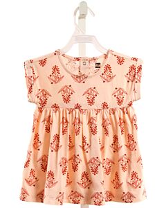 TEA  RED  FLORAL  KNIT DRESS