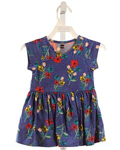 TEA  BLUE  FLORAL  KNIT DRESS