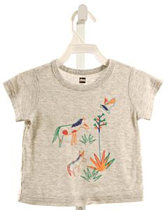 TEA  GRAY   PRINTED DESIGN T-SHIRT