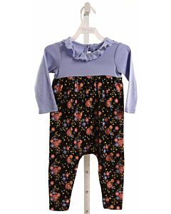 TEA  BLACK  FLORAL  KNIT ROMPER WITH RUFFLE