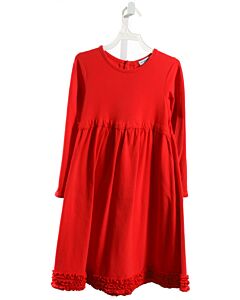 JUST BLANKS  RED    KNIT DRESS WITH RUFFLE