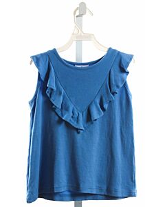 EYELET & IVY  BLUE    SLEEVELESS SHIRT WITH RUFFLE