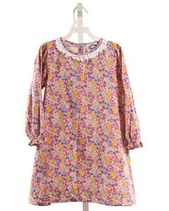 SMOCKED THREADS CECIL & LOU  PURPLE  FLORAL  DRESS WITH EYELET TRIM