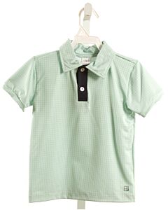 SET BY LULLABY SET  GREEN  GINGHAM  KNIT SS SHIRT