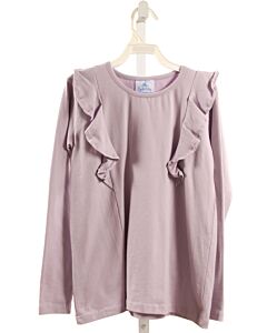 EYELET & IVY  PURPLE    KNIT LS SHIRT WITH RUFFLE