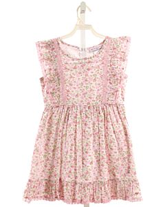 AMERICAN GIRL  PINK  FLORAL  DRESS WITH LACE TRIM