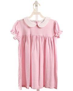 EYELET & IVY  PINK  PLAID  KNIT DRESS WITH PICOT STITCHING