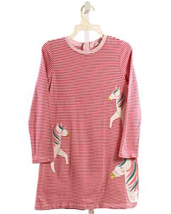 JOULES  HOT PINK  STRIPED APPLIQUED KNIT DRESS