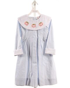 CECIL & LOU  LT BLUE  WINDOWPANE EMBROIDERED DRESS