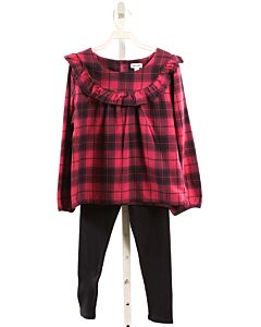 SPLENDID  HOT PINK  PLAID  2-PIECE OUTFIT WITH RUFFLE
