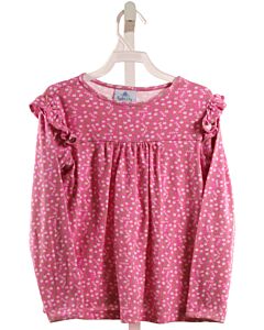 EYELET & IVY  PINK  FLORAL  KNIT LS SHIRT WITH RUFFLE
