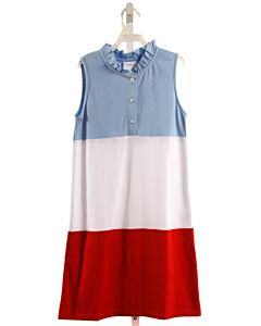 LITTLE ENGLISH MULTI-COLOR KNIT DRESS WITH RUFFLE