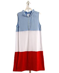 LITTLE ENGLISH  MULTI-COLOR    KNIT DRESS WITH RUFFLE