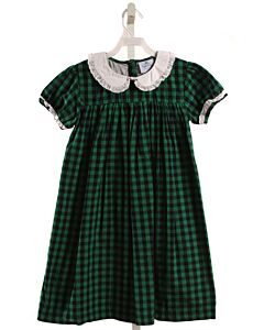 EYELET & IVY  GREEN  GINGHAM  DRESS WITH EYELET TRIM