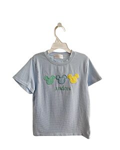 CECIL & LOU  LT BLUE  STRIPED APPLIQUED KNIT SS SHIRT