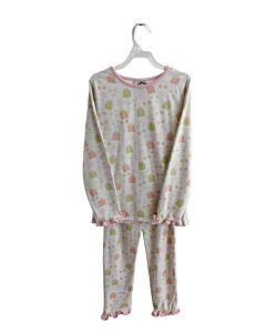 SMOCKED THREADS CECIL & LOU  LT GREEN  PRINT  LOUNGEWEAR WITH RUFFLE