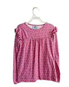 EYELET & IVY  PINK  FLORAL  KNIT LS SHIRT WITH RUFFLE