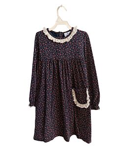 EYELET & IVY  BLUE  FLORAL  KNIT DRESS WITH EYELET TRIM