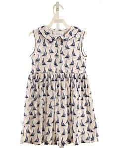 RACHEL RILEY  BLUE    KNIT DRESS WITH PICOT STITCHING