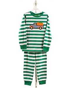CLASSIC WHIMSY GREEN STRIPED APPLIQUED LOUNGEWEAR