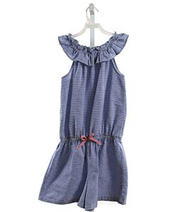 KELLY'S KIDS  BLUE SEERSUCKER GINGHAM  ROMPER