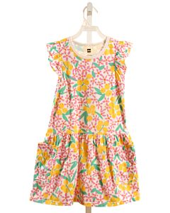 TEA  YELLOW  PRINT  KNIT DRESS