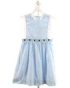 BENOIT & MATISSE  LT BLUE   EMBROIDERED DRESS WITH LACE TRIM