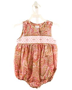 SMOCKED GIRAFFE  HOT PINK  PAISLEY SMOCKED BUBBLE WITH RIC RAC