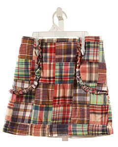 BELLA BLISS  MULTI-COLOR  MADRAS  SKIRT WITH RUFFLE
