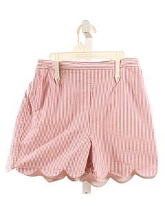 BELLA BLISS  RED SEERSUCKER STRIPED  SHORTS