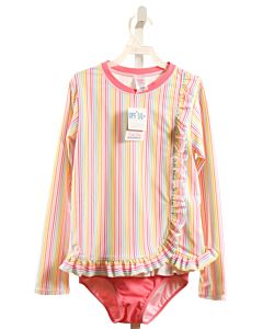 RUFFLE BUTTS  MULTI-COLOR  STRIPED  2-PIECE SWIMSUIT WITH RUFFLE