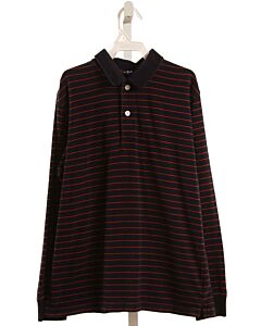 BROOKS BROTHERS  BLACK  STRIPED  KNIT LS SHIRT