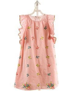 CREWCUTS  PINK SEERSUCKER FLORAL EMBROIDERED DRESS
