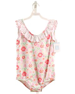 BELLA BLISS  LT PINK  FLORAL  1-PIECE SWIMSUIT WITH RUFFLE